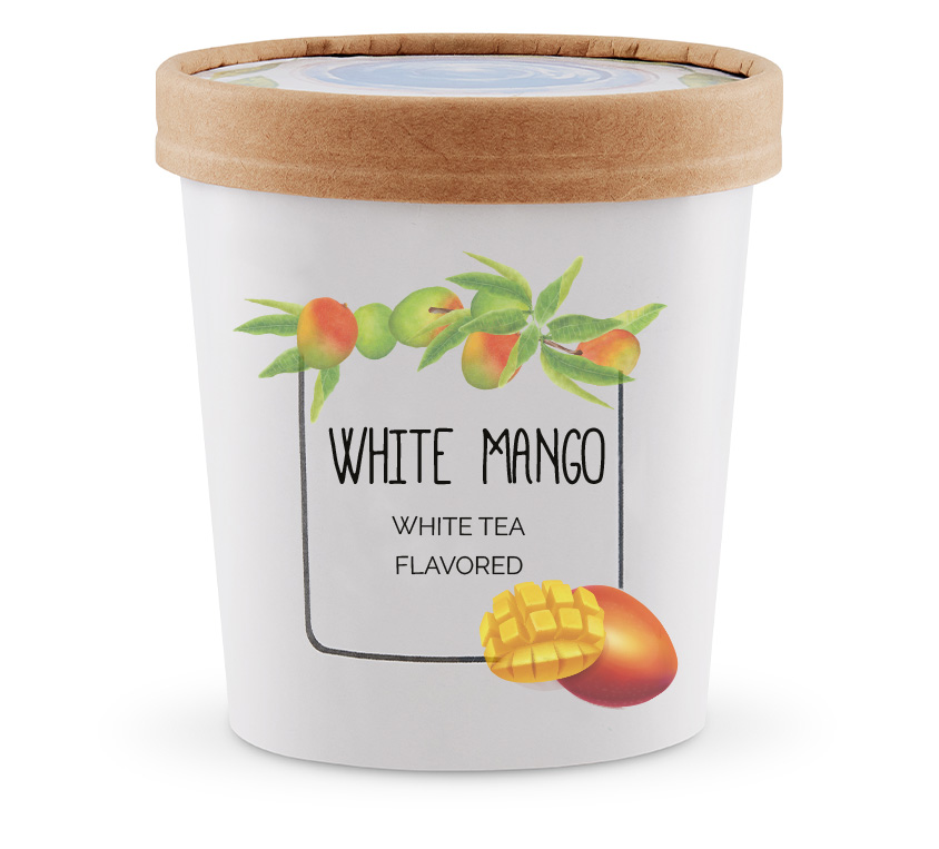 White Mango Leo Tea – biała herbata w puszce, doypacku i kubku tekturowym